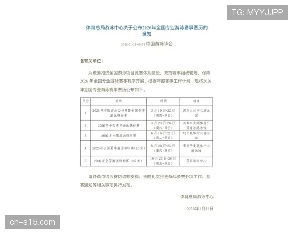 2026年全国游泳赛事安排公布,涵盖冠军赛锦标赛等 2026年全国游泳赛事安排公布,涵盖冠军赛锦标赛等